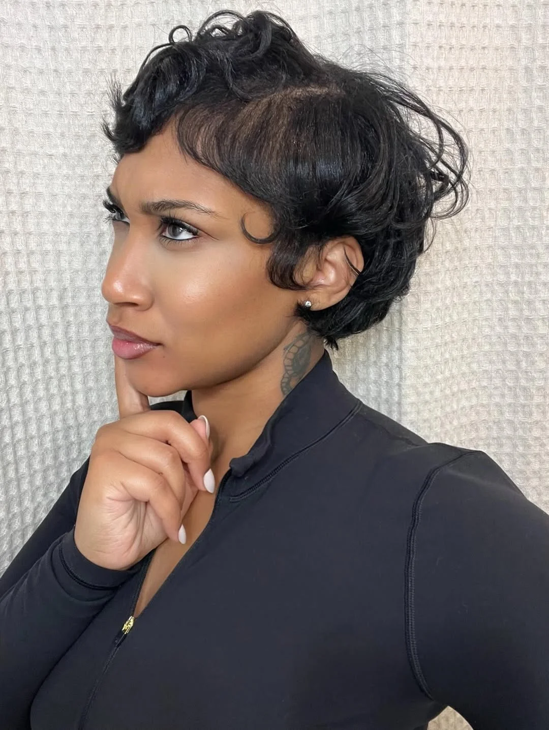 cute summer bixie haircut 2026 Sleek Sculpted Bixie with Soft Finger Waves