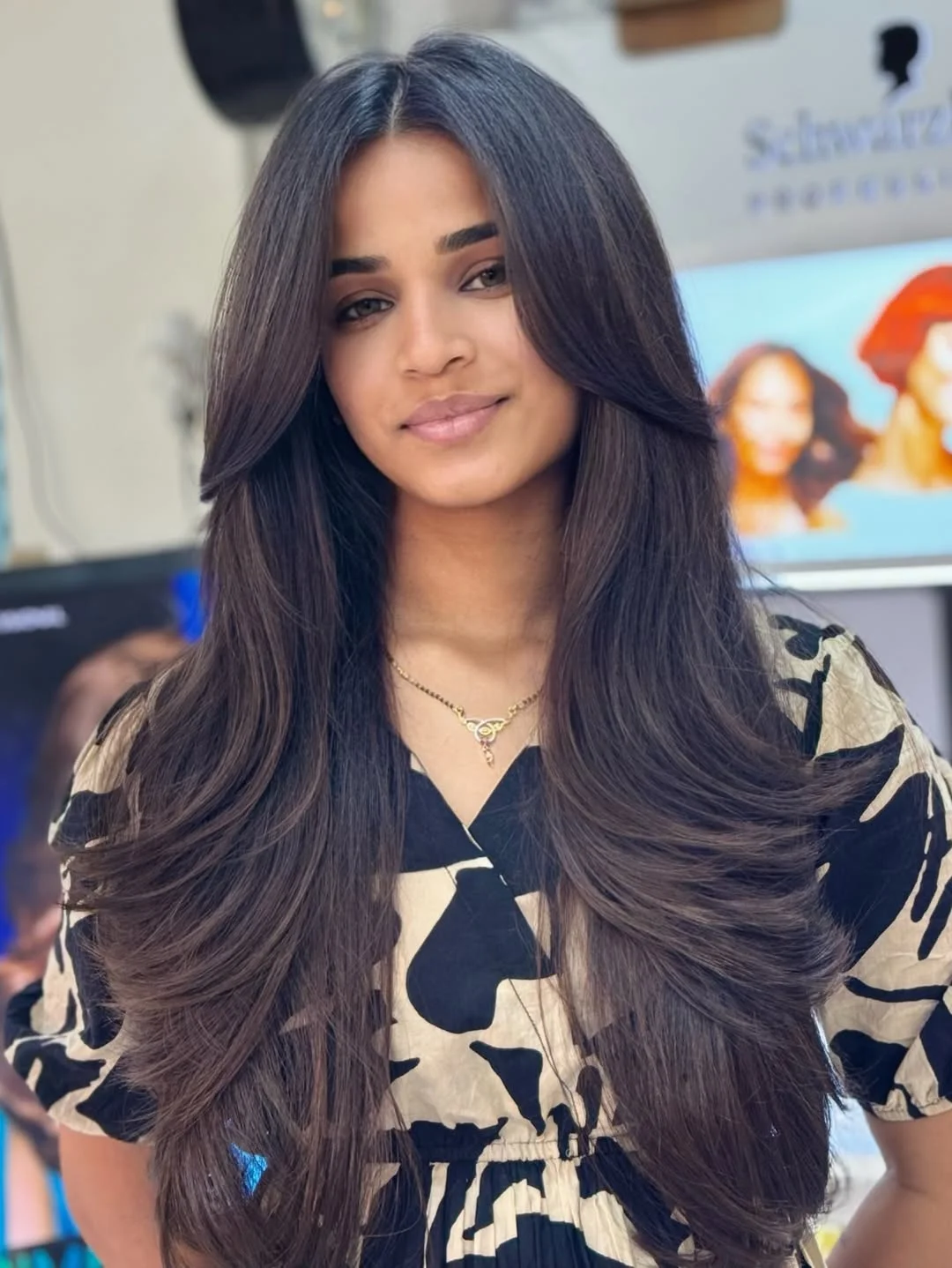 face-framing summer butterfly haircut 2026 Silky Espresso Layers with Defined Shape