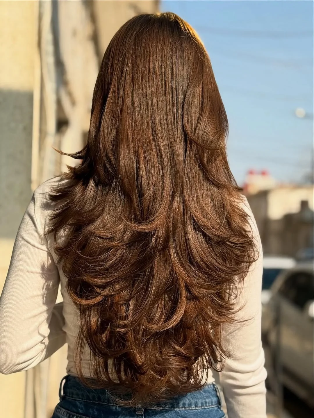 face-framing summer butterfly haircut 2026 Golden Brown Layers with Natural Lift