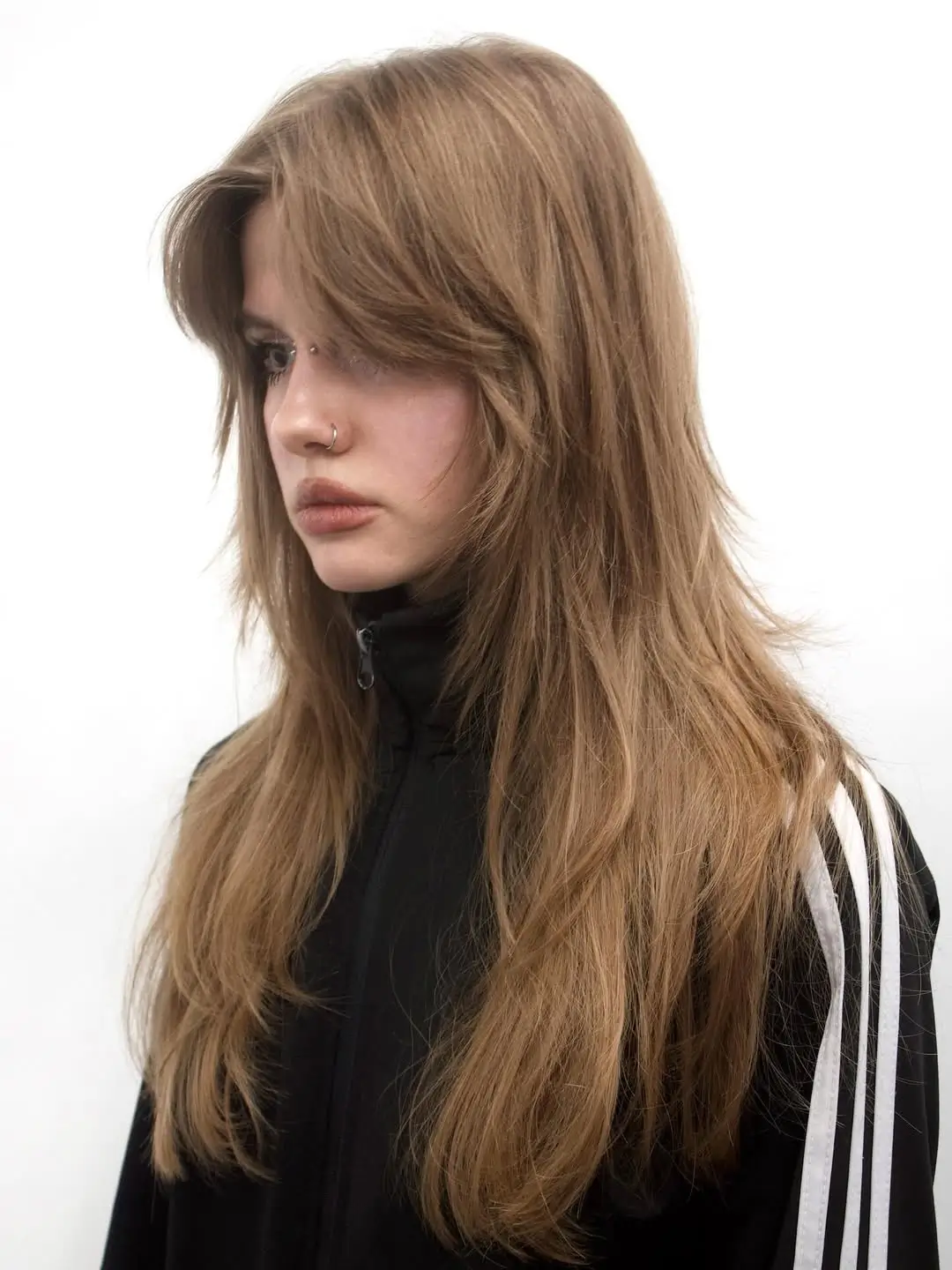 layered summer shag haircut 2026 Long layered shag with curtain flow