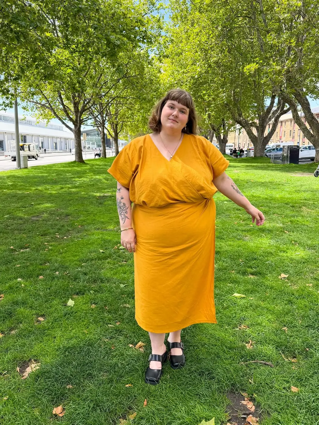 Plus Size Summer Outfits For Women 2026 Warm Tone Midi Dress