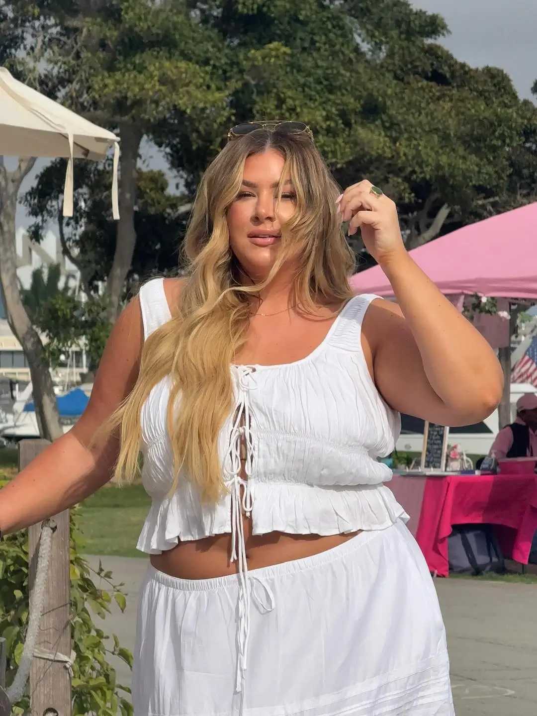 Plus Size Summer Outfits For Women 2026 All White Soft Set