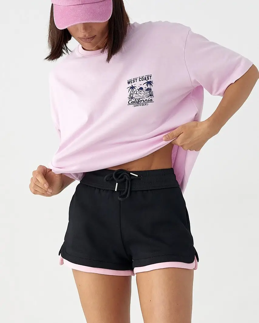 short outfits for women summer 2026 Sporty Pink Energy with a Soft Edge
