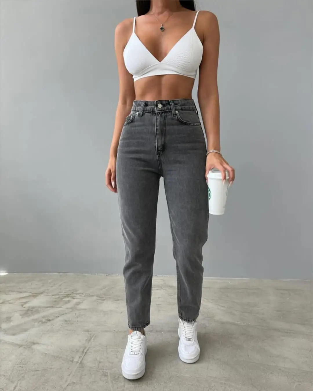stylish mom outfits summer 2026 Minimal Sporty Cool with Grey Denim