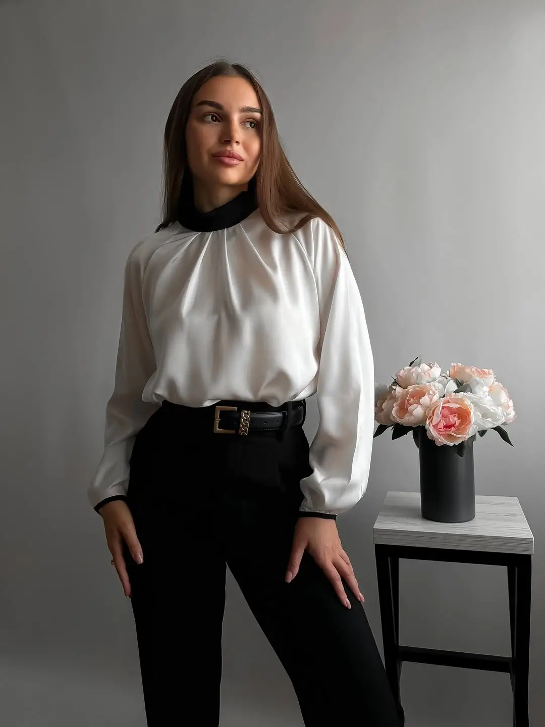 summer blouses for women 2026 Soft Contrast Blouse Where Classic Meets Modern Ease
