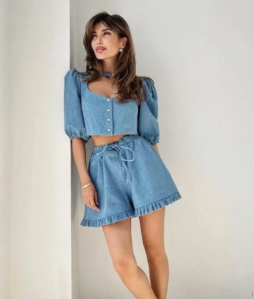 summer clothes for women 2026 Playful Denim with a Feminine Twist