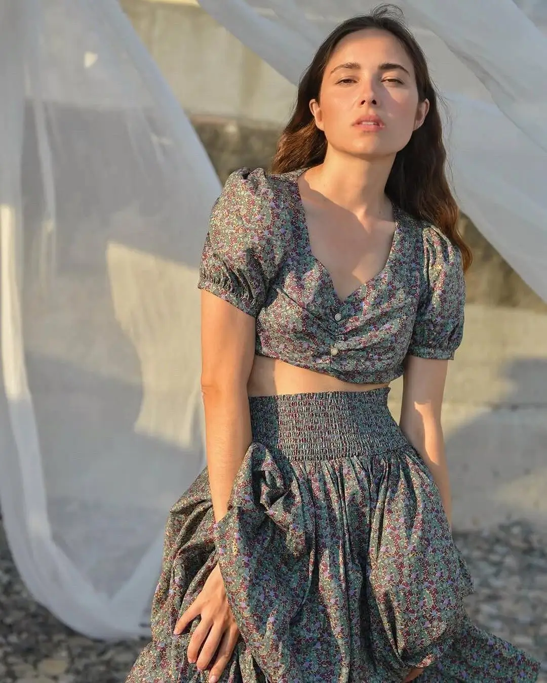 summer crop top outfits for women 2026 Romantic Prints and Flowing Silhouettes