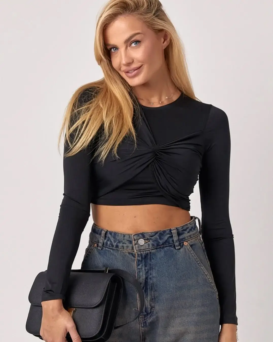 summer crop top outfits for women 2026 The Elevated Black Crop and Denim Formula