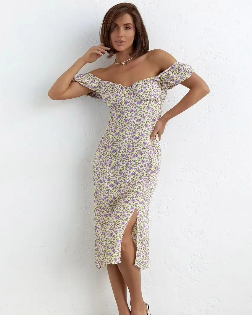 summer fashion outfits for women 2026 Romantic Floral Midi with Soft Vintage Energy