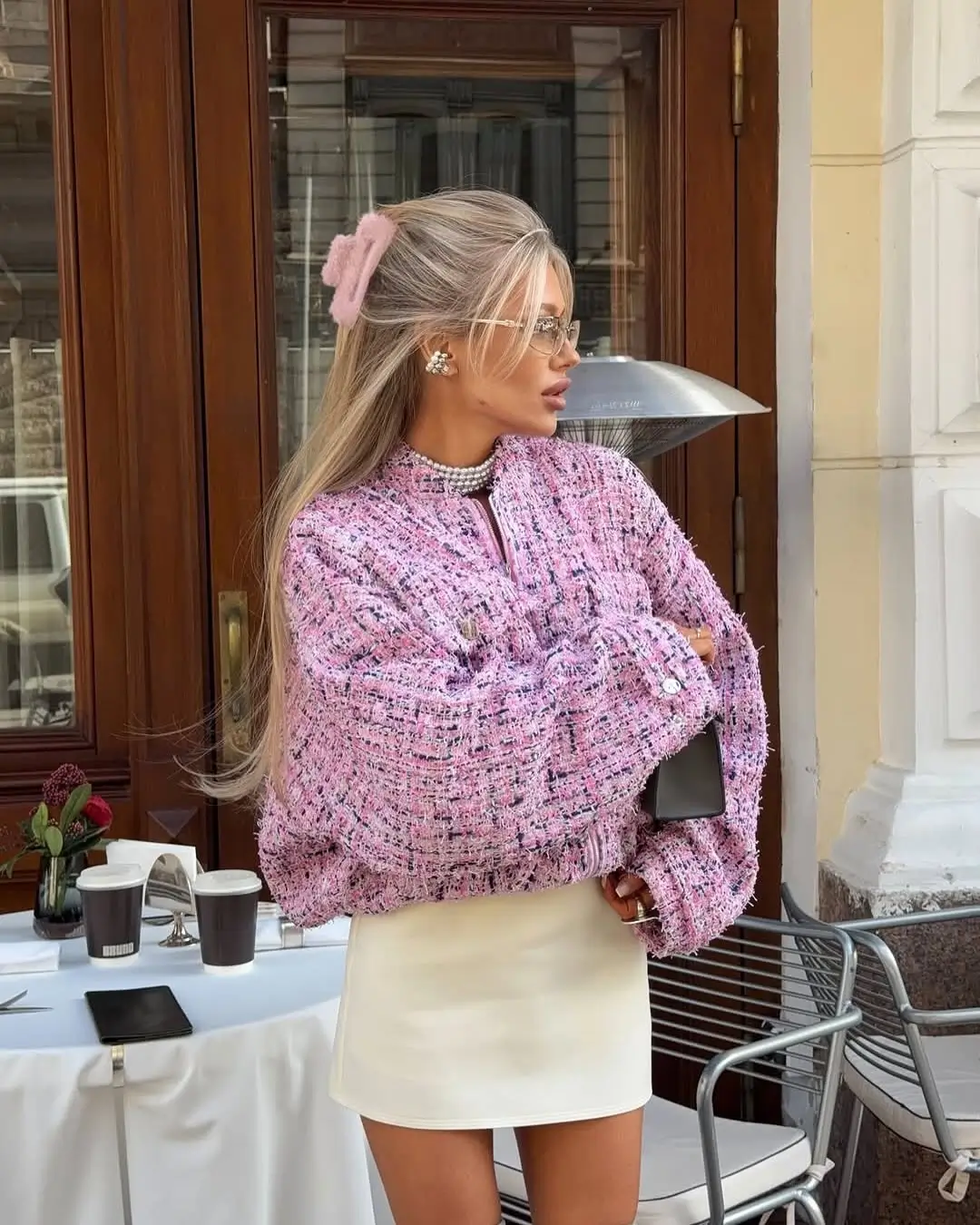 summer night going out outfits 2026 Soft Pink Texture Meets Effortless Coffee-to-Cocktails Energy