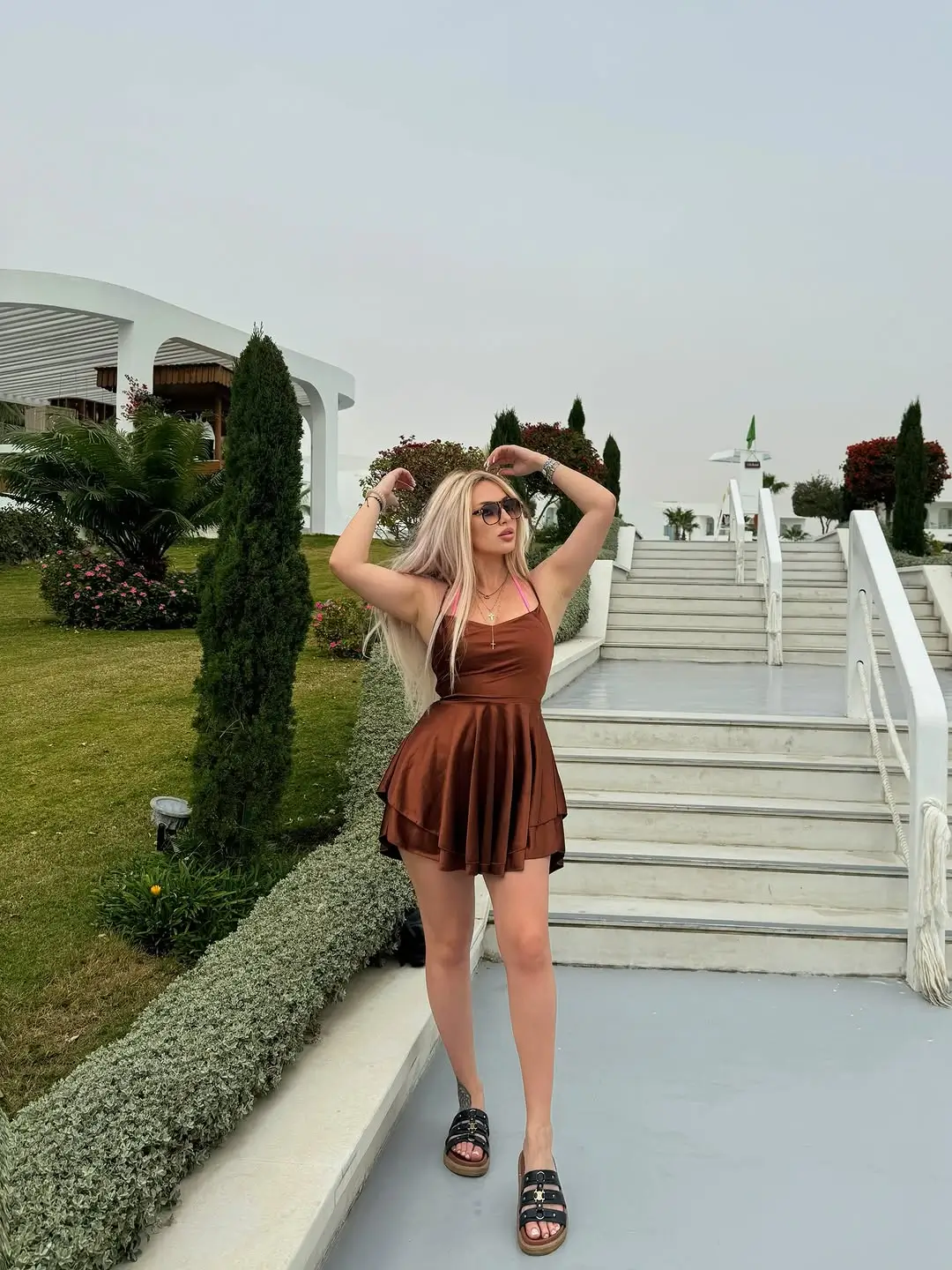 summer night going out outfits 2026 Soft Brown Mini for a Casual Date That Turns Into Dinner