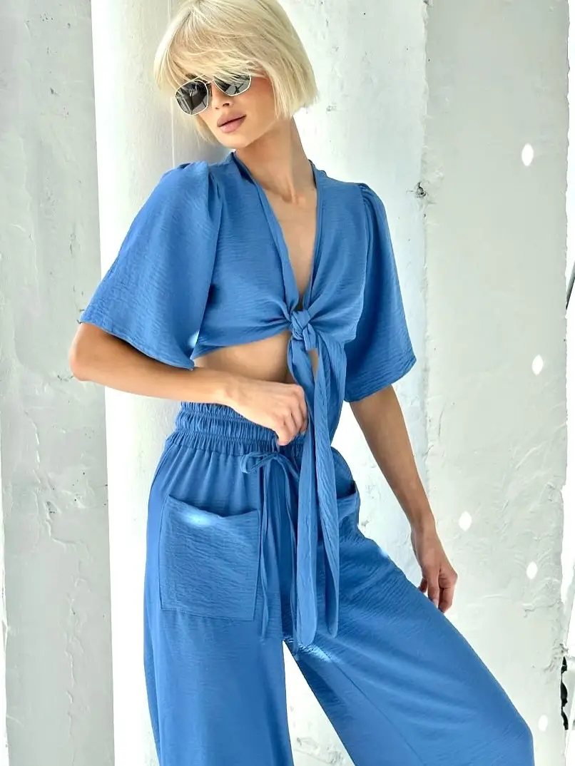 summer outfits for women 2026 Soft Blue Ease with a Modern Resort Feel