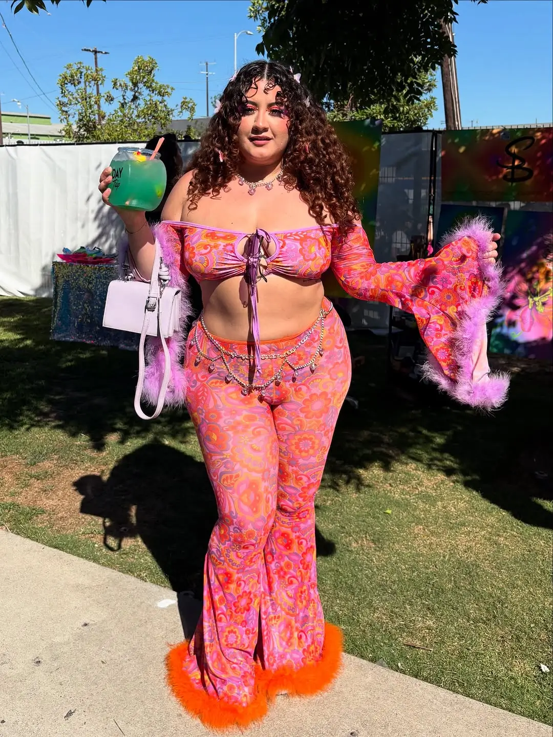 summer rave outfit for women 2026 Playful Plus Size Pink with Retro Cute Energy