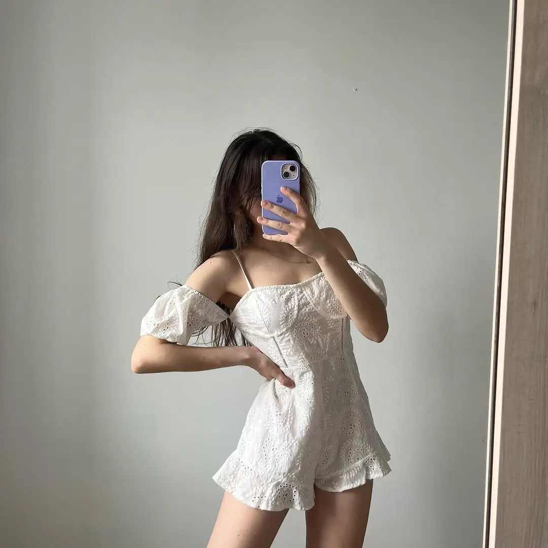 Summer Romper Outfits For Women 2026 Delicate White Lace for Soft Summer Days