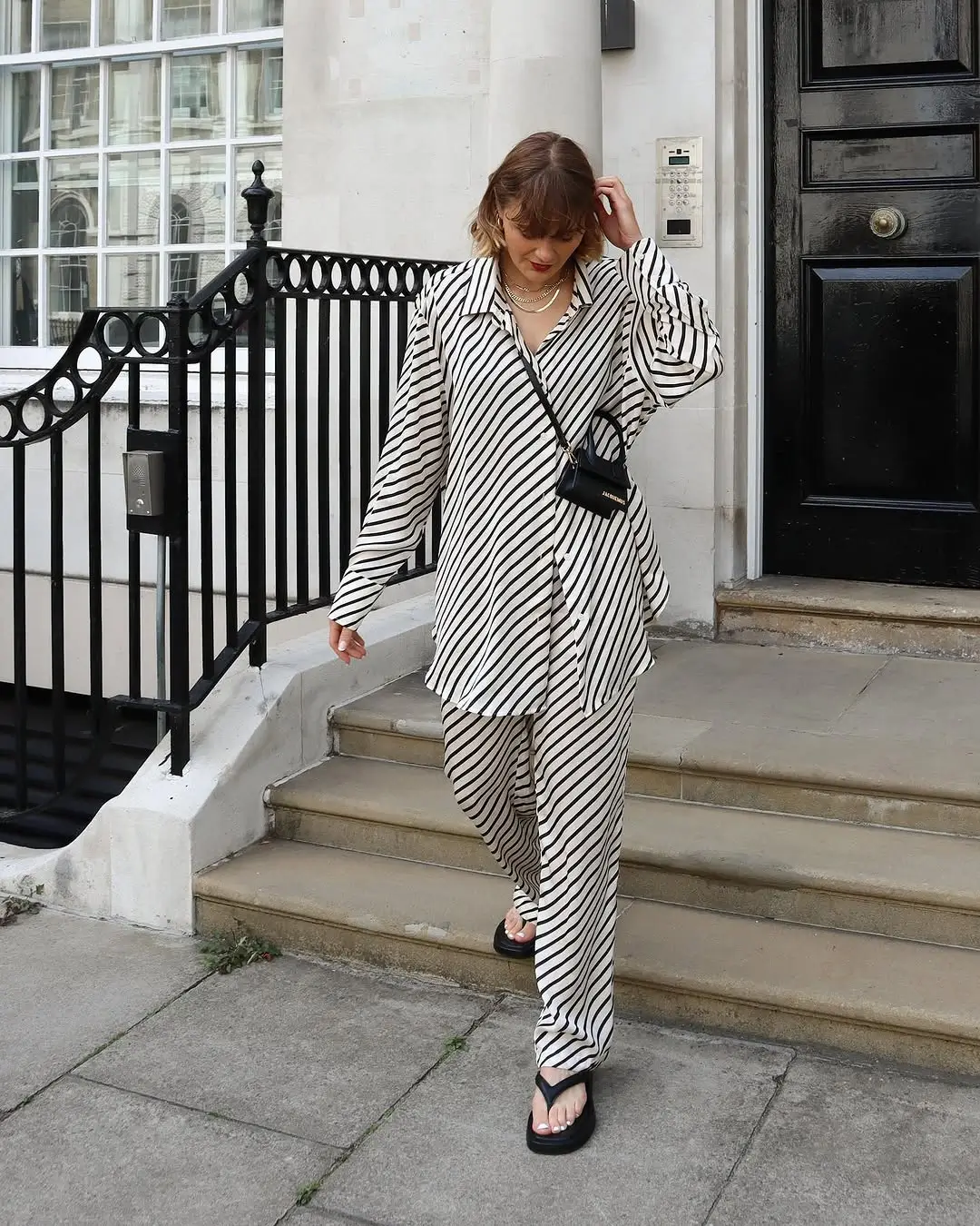 summer set outfits for women 2026 Striped Sets That Feel Like Modern Pajama Dressing