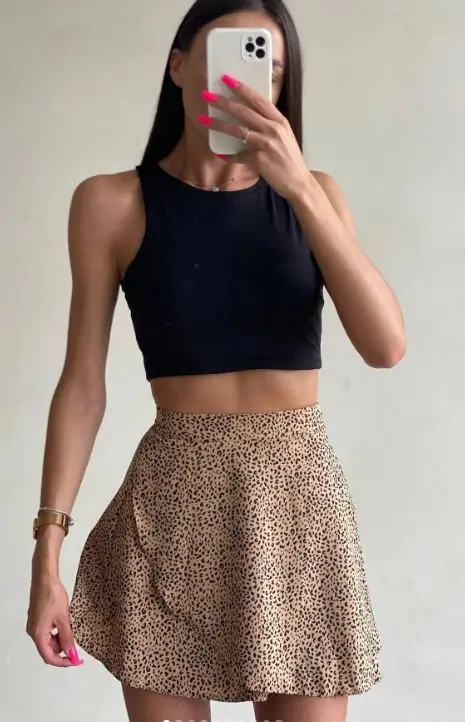 summer skirt outfits 2026 Playful Minimalism - The Soft Printed Mini