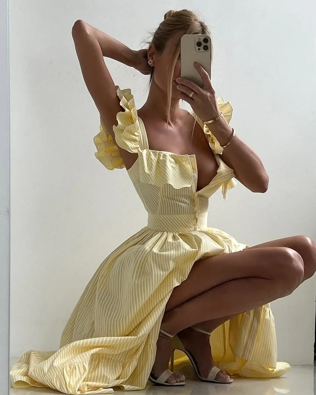 summer sundresses for women 2026 Playful Yellow Ruffles That Turn Every Step Into a Moment