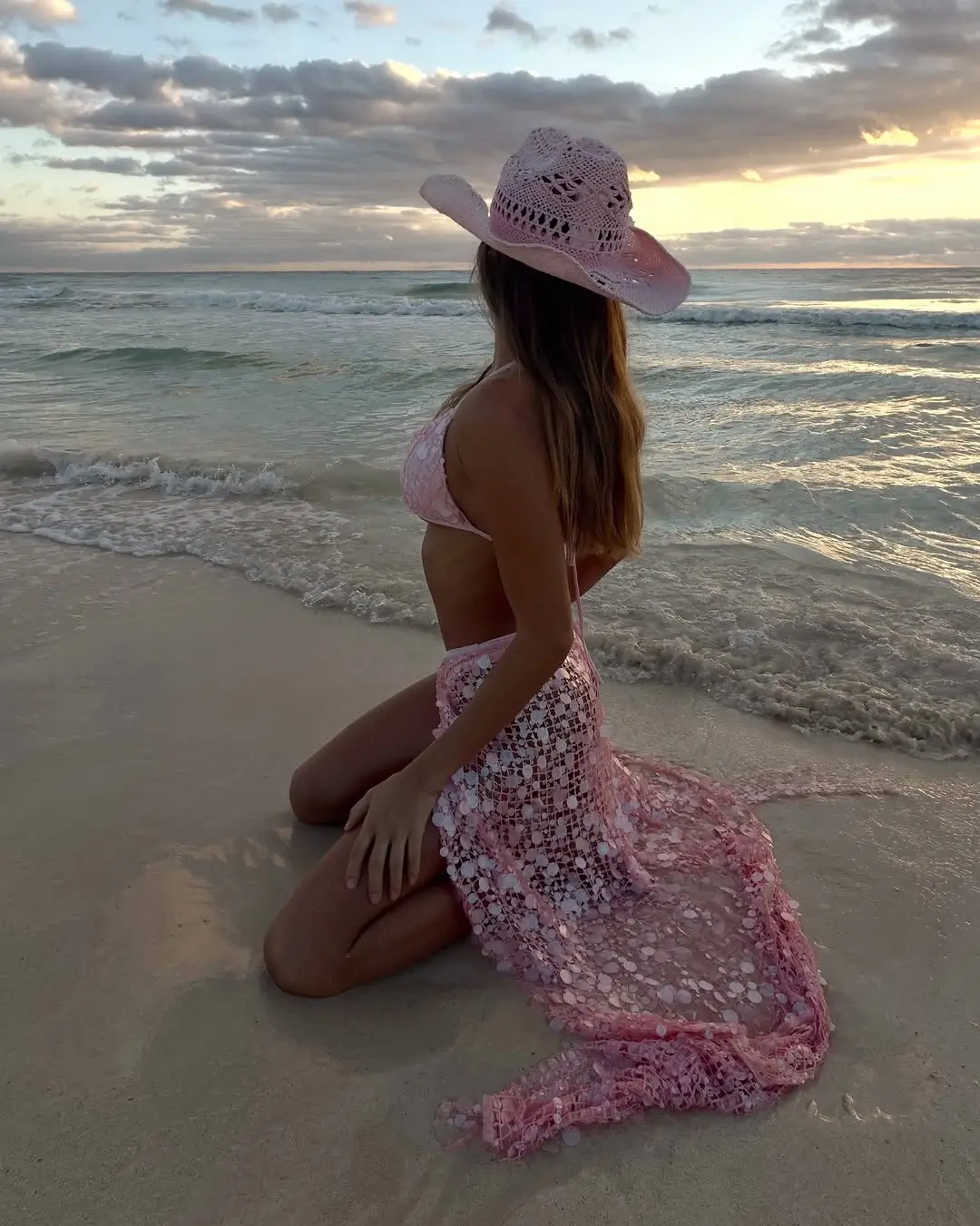 summer vacation resort outfits 2026 Romantic Pink Textures for Dreamy Beach Moments