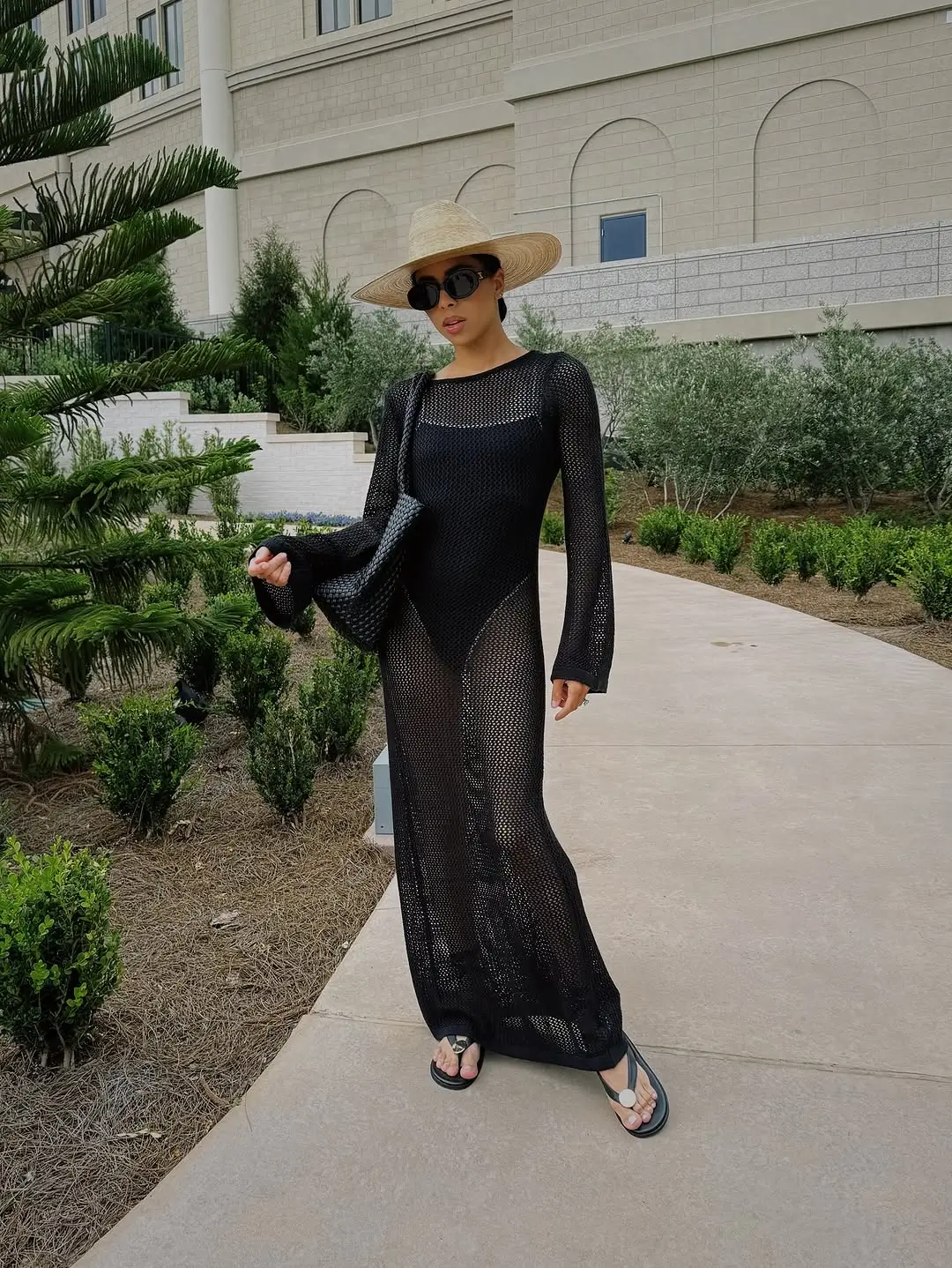 summer vacation resort outfits 2026 Sheer Black Layers for Elevated Beach Evenings