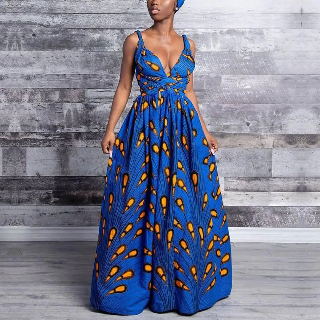 trendy summer outfits for black woman 2026 Vibrant Maxi Dress with Cultural Print Energy