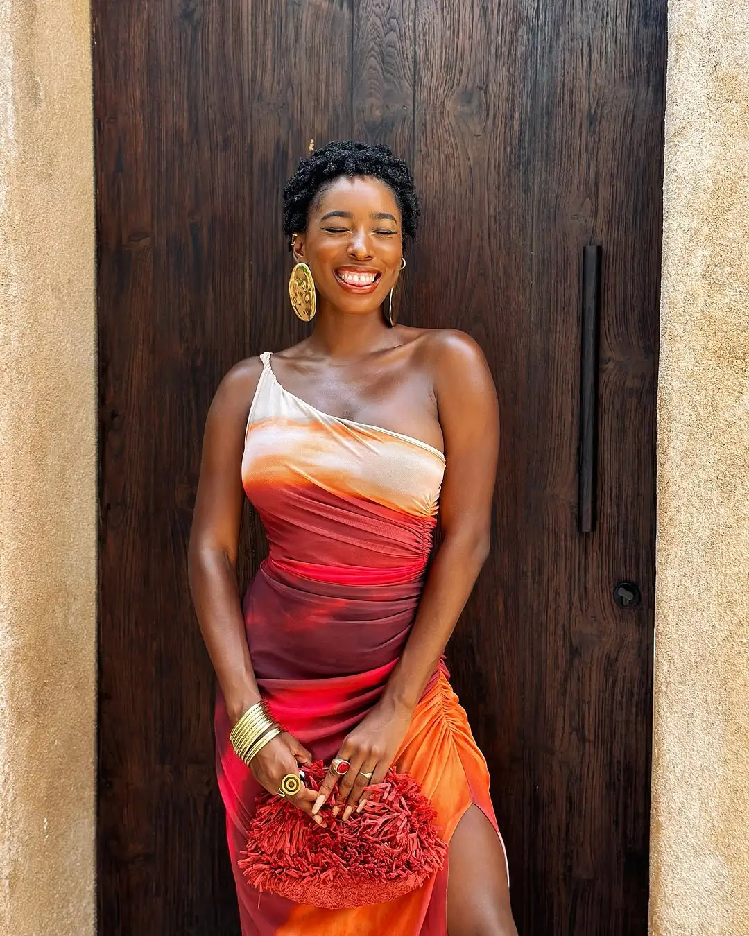 trendy summer outfits for black woman 2026 Sunset Gradient Dress with Soft Statement Energy