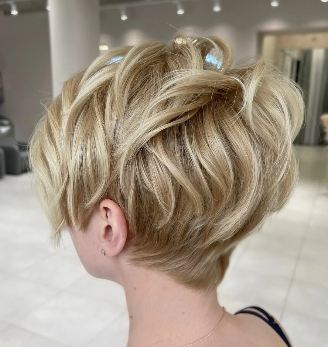 youthful summer haircuts for women over 40 2026 Soft Blonde Textured Pixie