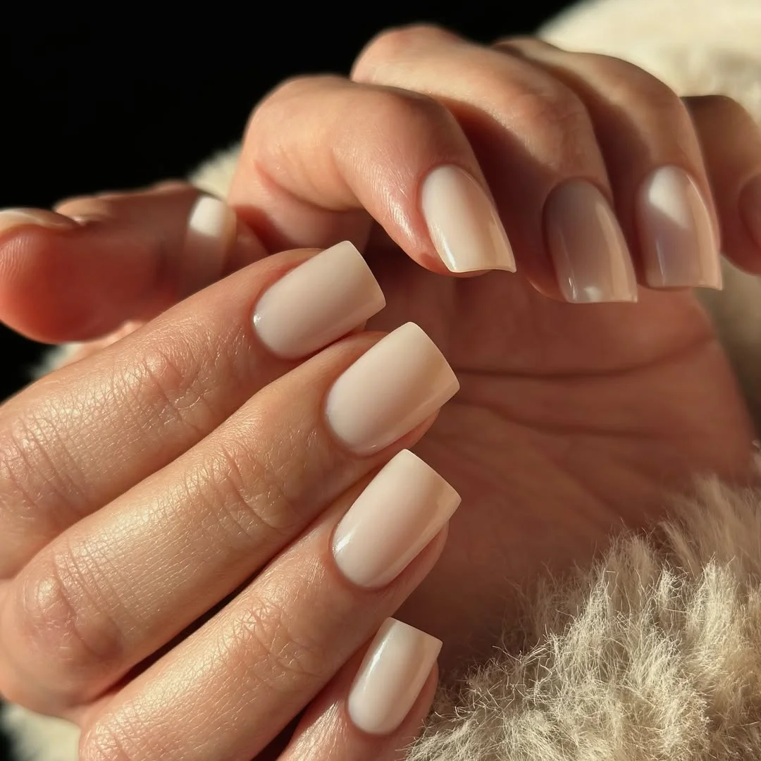 chic light summer nails 2026 Clean Vanilla Cream Square Nails