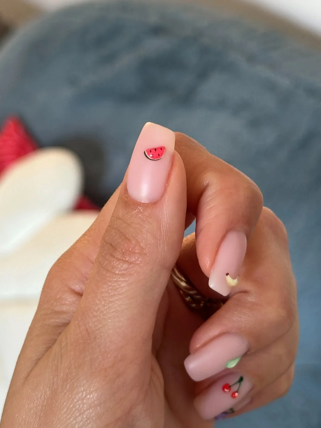 chic summer nails watermelon 2026 Minimal Watermelon Accent Nails