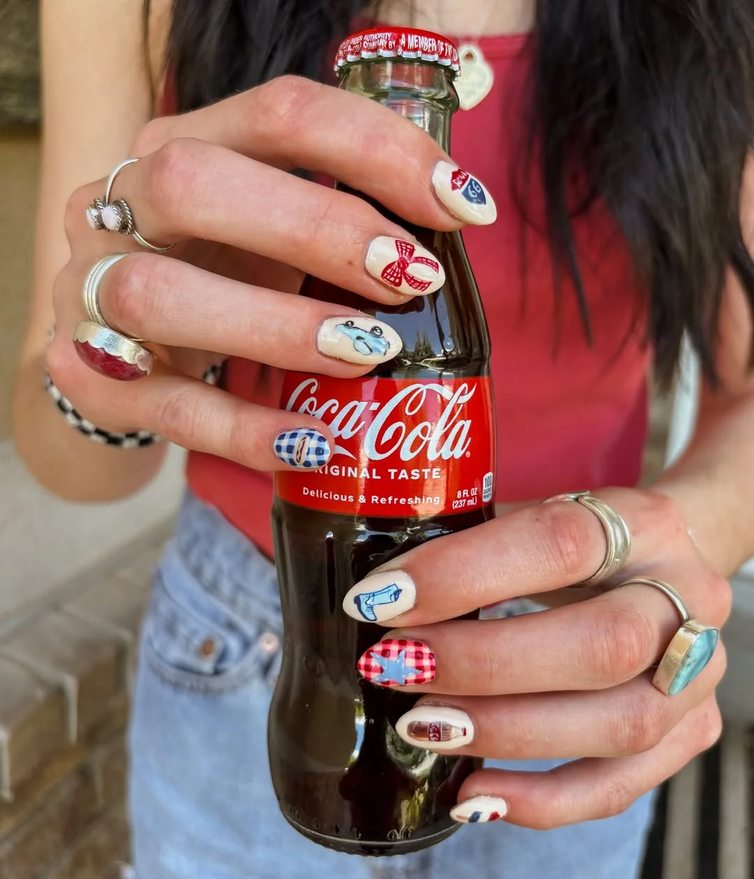 cool 4th of july nails 2026 Western Americana Nails With Vintage Summer Energy