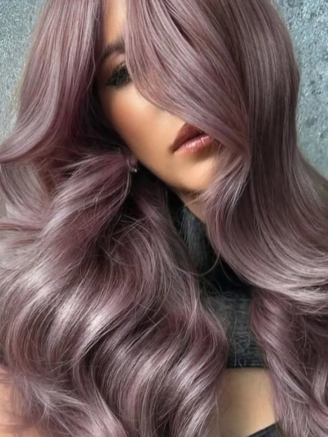 cool summer hair color for light skin 2026 Smoky Mauve Waves with Cool Dimension