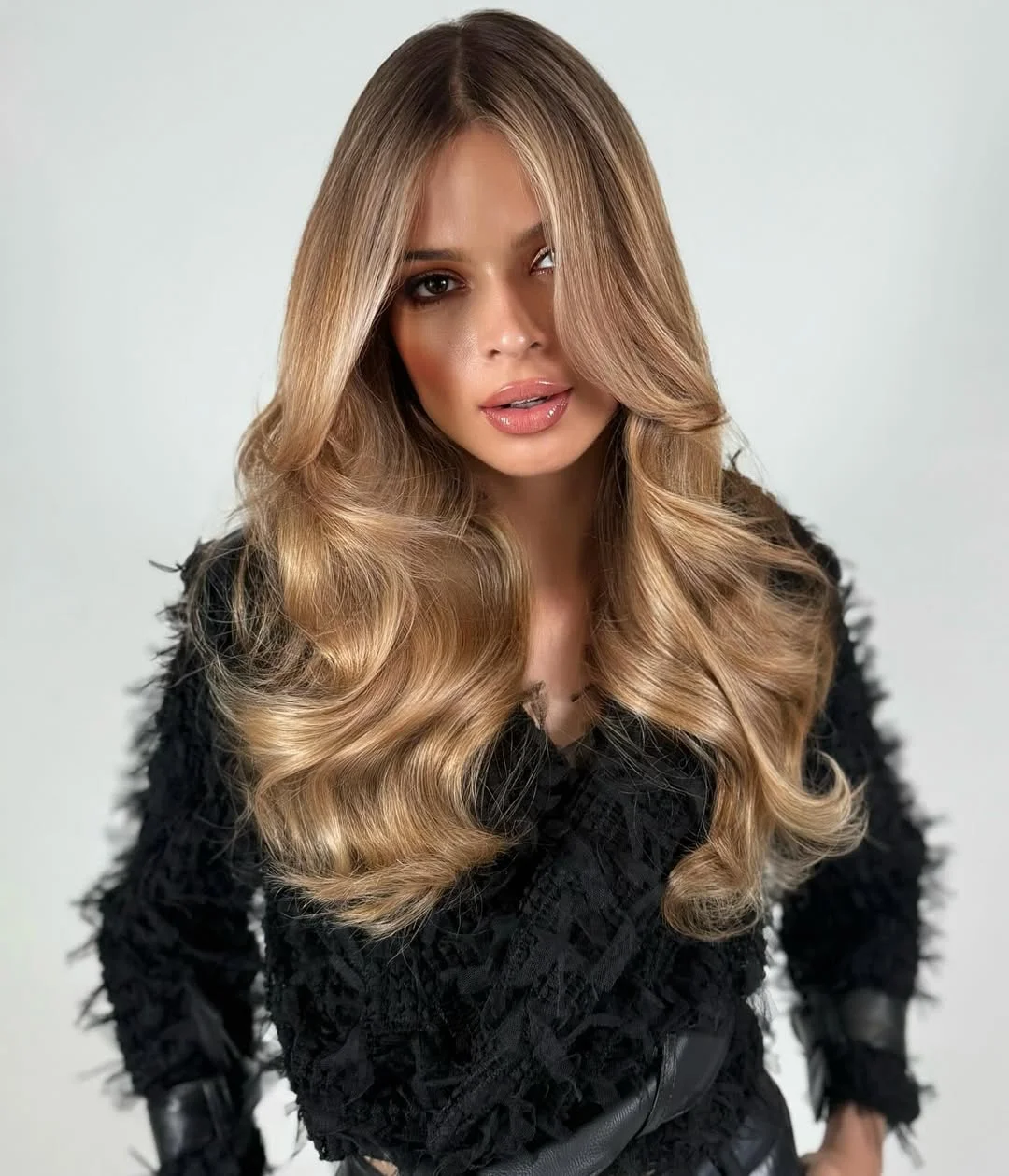 cool summer hair color for light skin 2026 Golden Beige Blowout with Gloss Finish