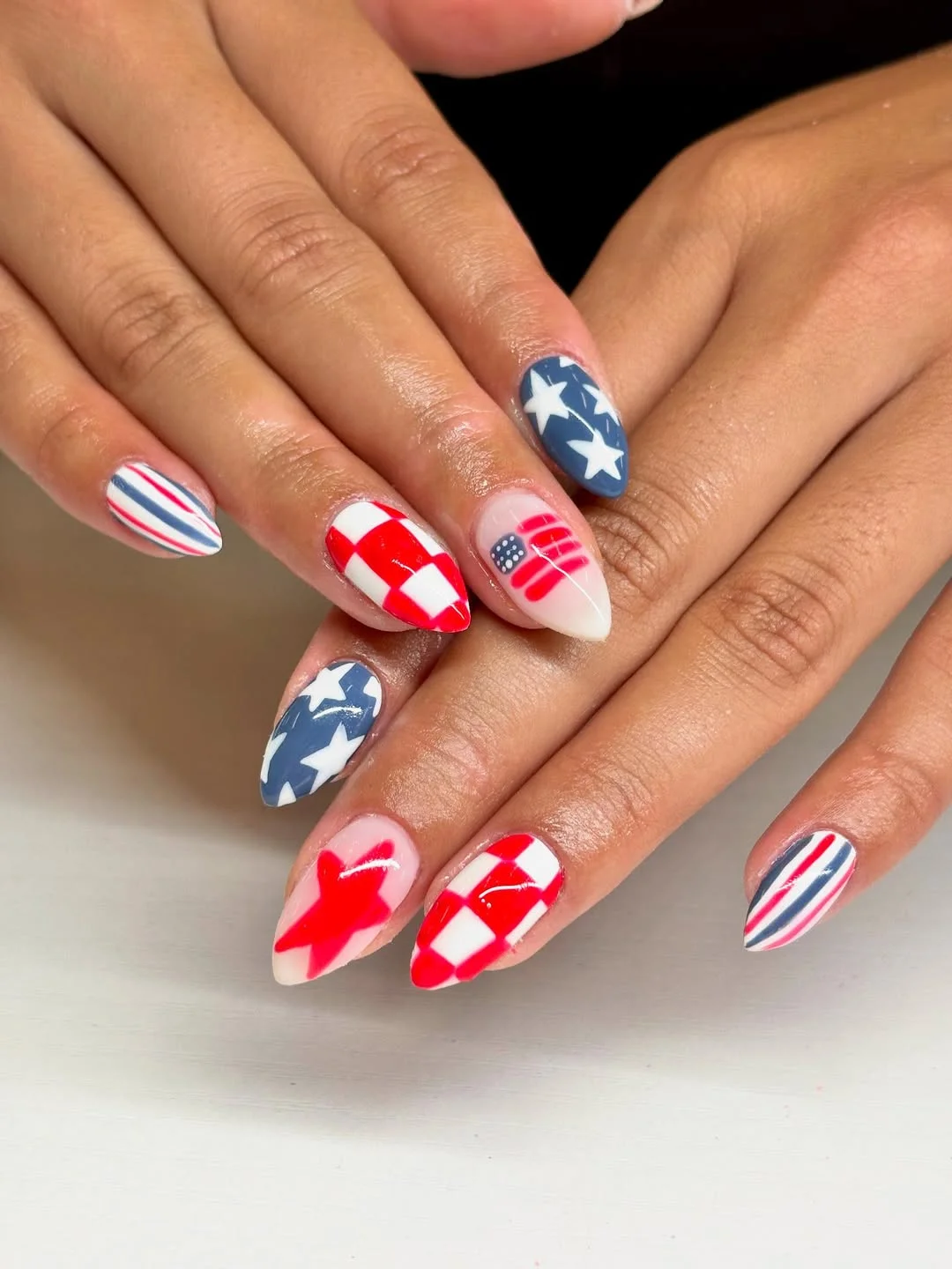 cute patriotic nails 2026 Bold Americana Star Nails