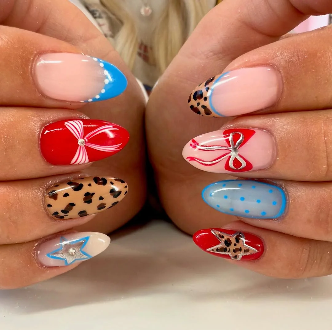 cute patriotic nails 2026 Western Pop Art Nails With Bold Americana Energy