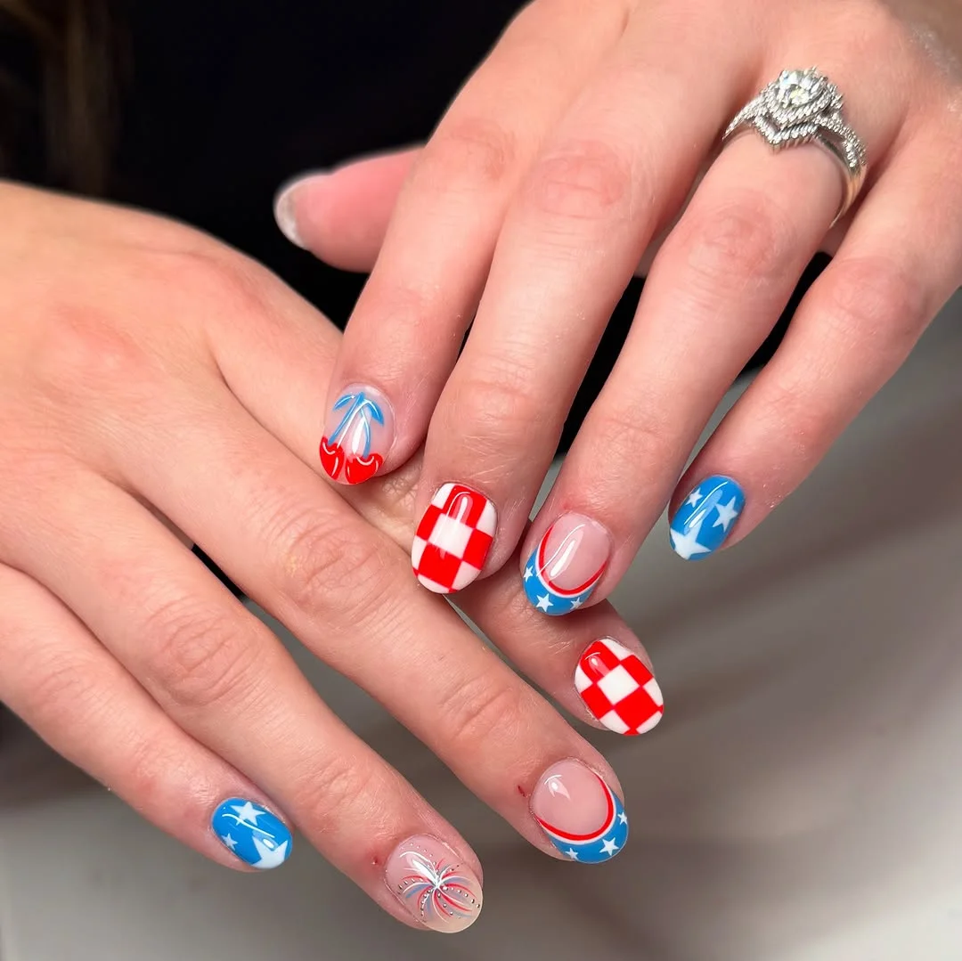 cute patriotic nails 2026 Classy Americana French Tips With Modern Graphic Details