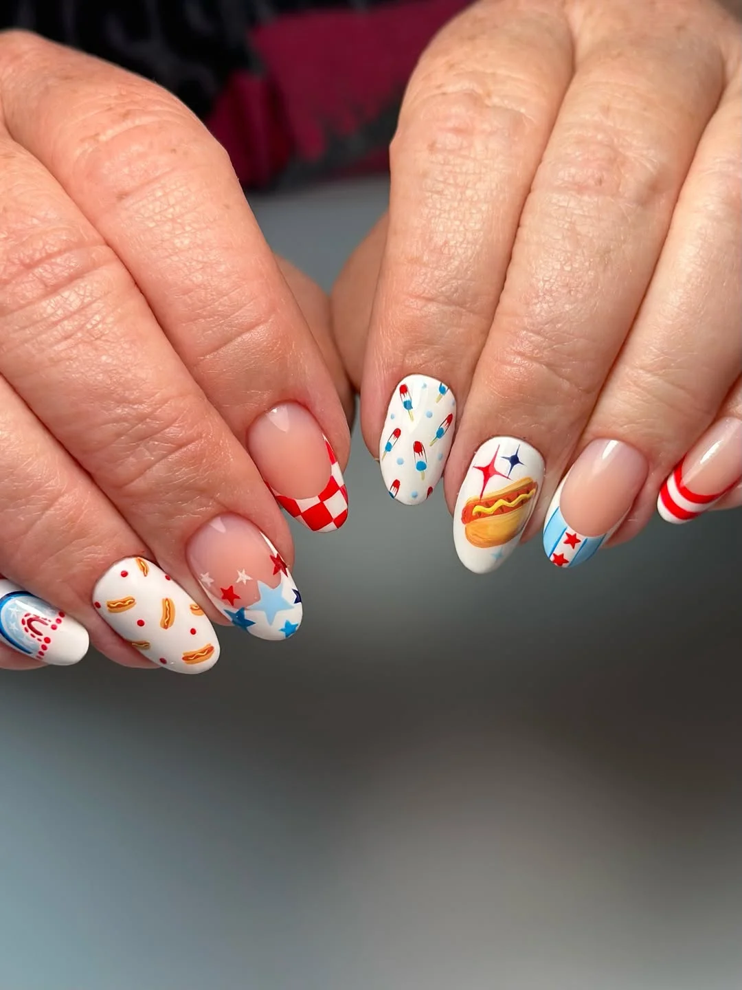 cute patriotic nails 2026 Fun Fairground Nails With Playful Fourth Of July Art