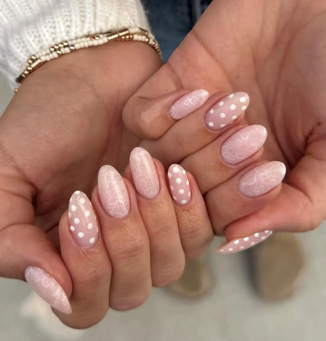 cute polka dot summer nails 2026 Soft White Polka Dot Summer Nails
