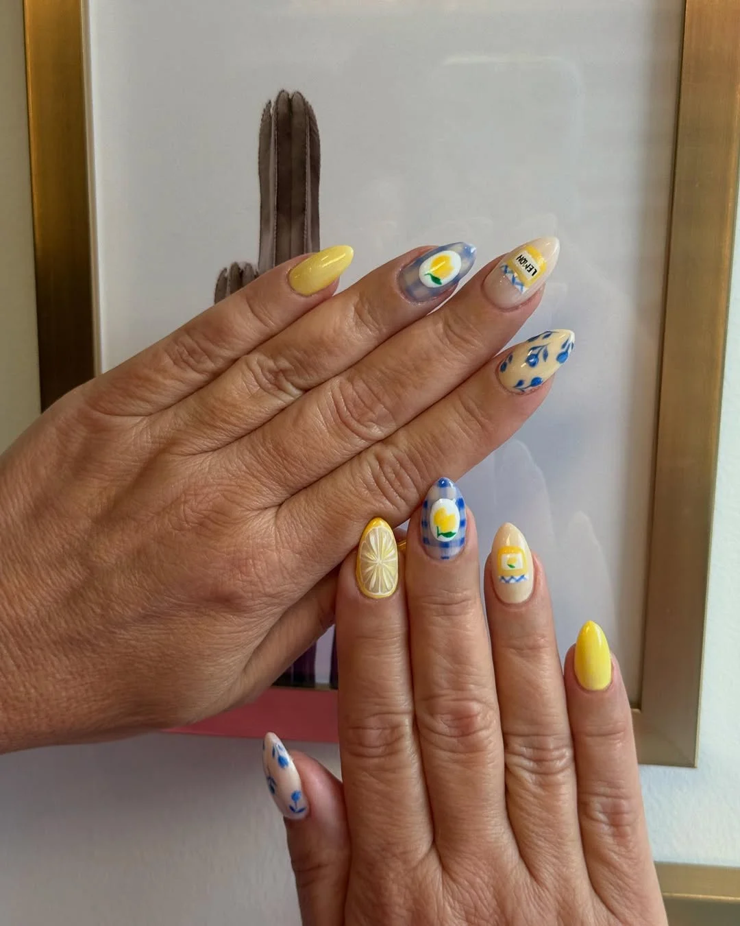 cute summer fruits nail art 2026 Italian Lemon Picnic Nails