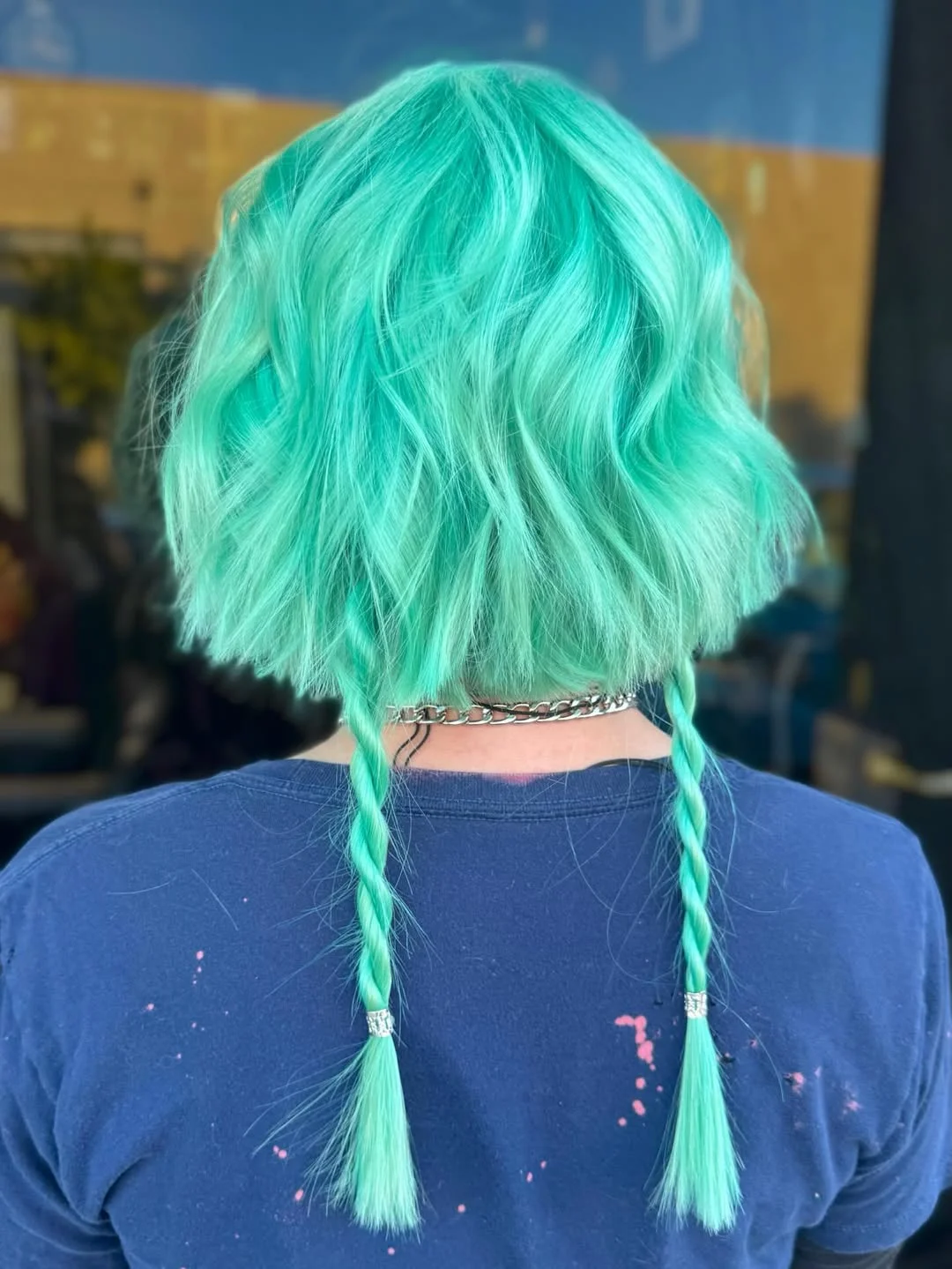 easy summer quick hairstyles 2026 Mint Bob With Mini Braided Details