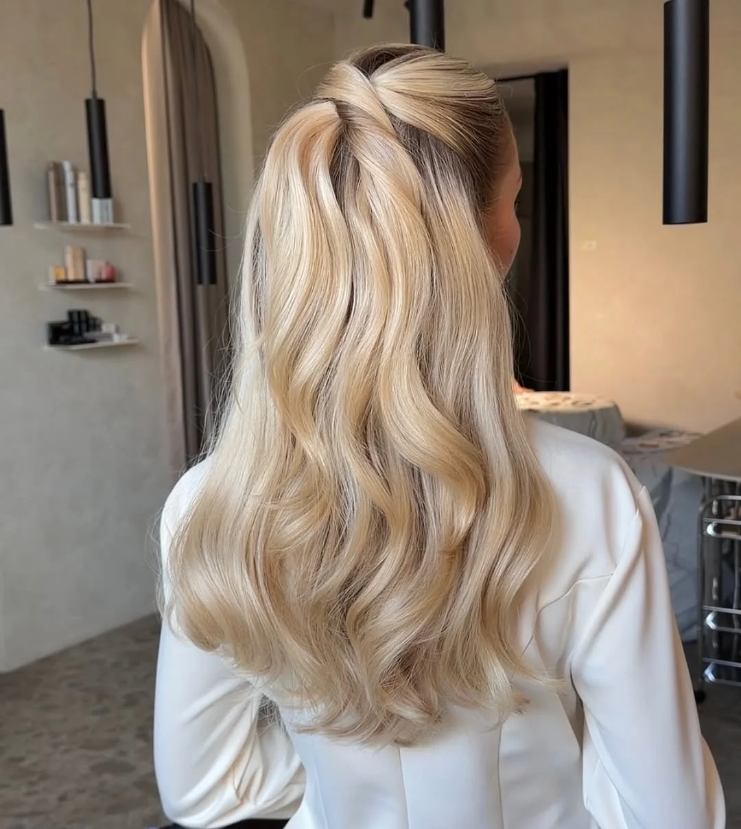 easy summer quick hairstyles 2026 Soft Blonde Half Up Waves