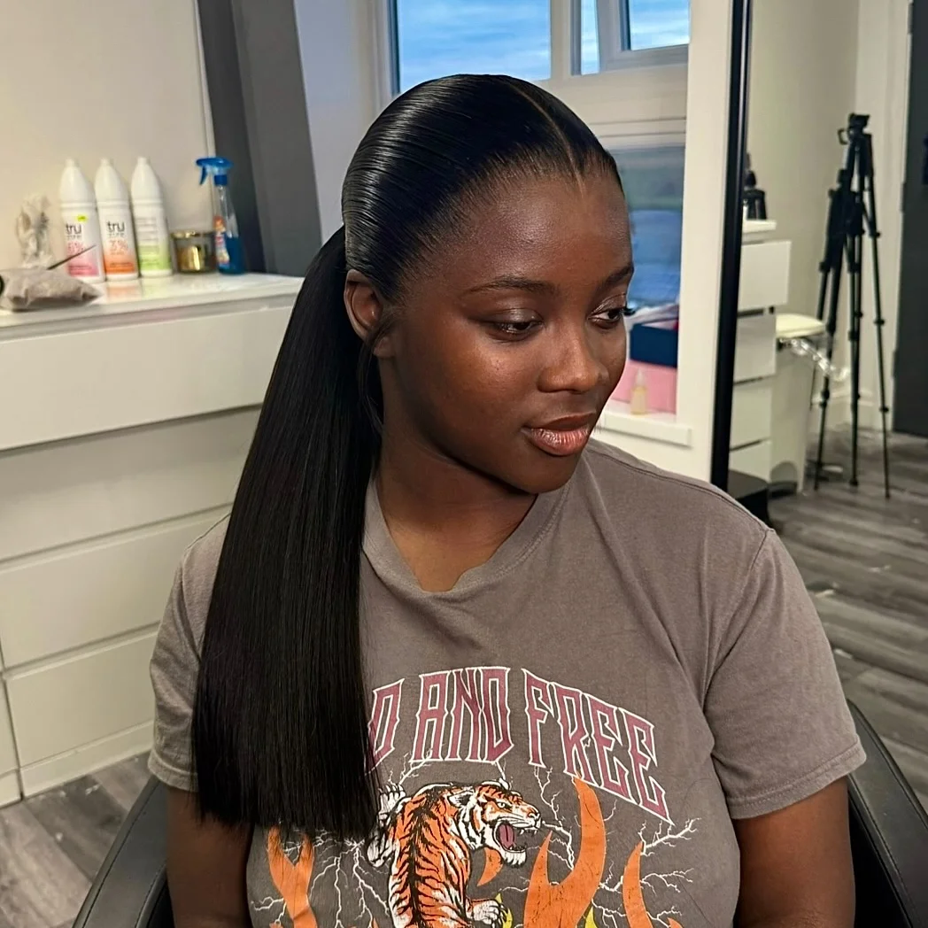 effortless summer easy hairstyle 2026 Sleek Straight Low Ponytail