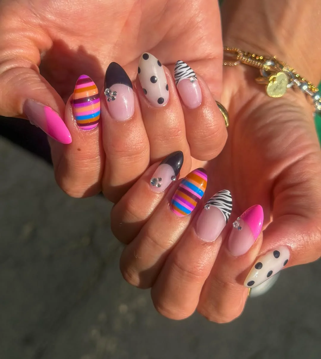 fun & funky summer nails 2026 Retro Pop Art Almond Nails