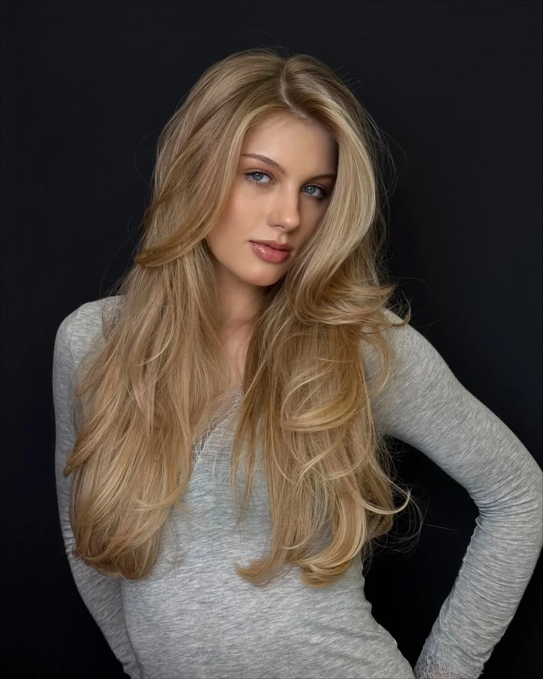 golden summer honey blonde hair color 2026 Long Honey Blonde Layers with Silky Dimension