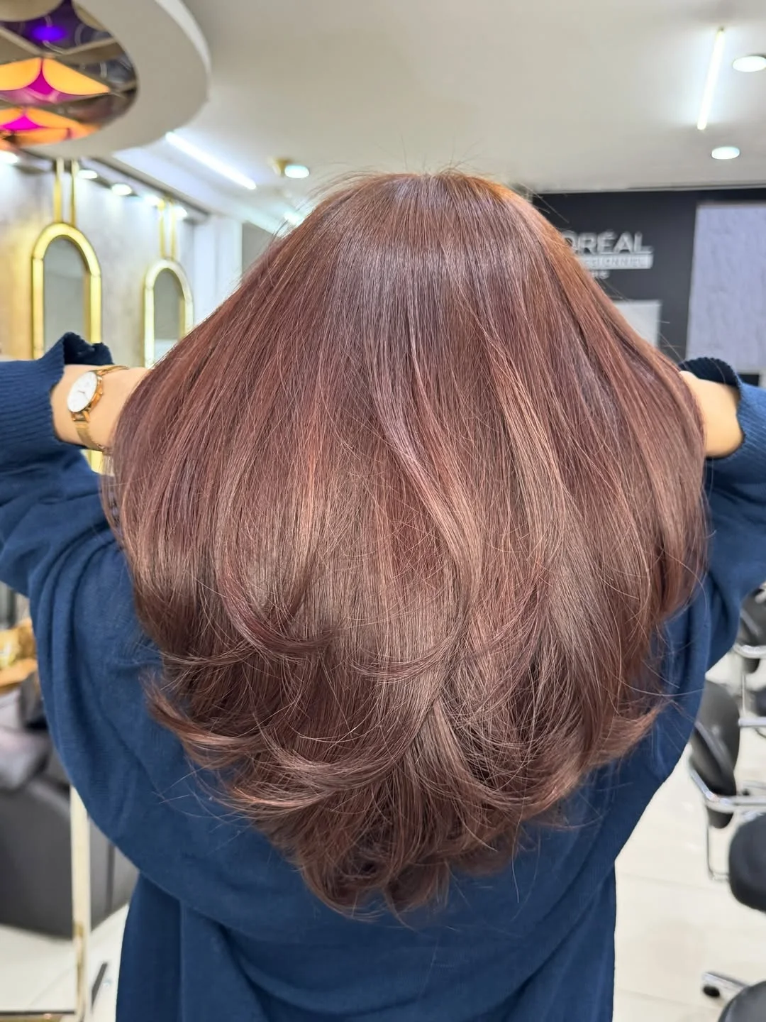 golden summer honey brown hair color 2026 Rounded Caramel Brunette with Soft Layered Finish
