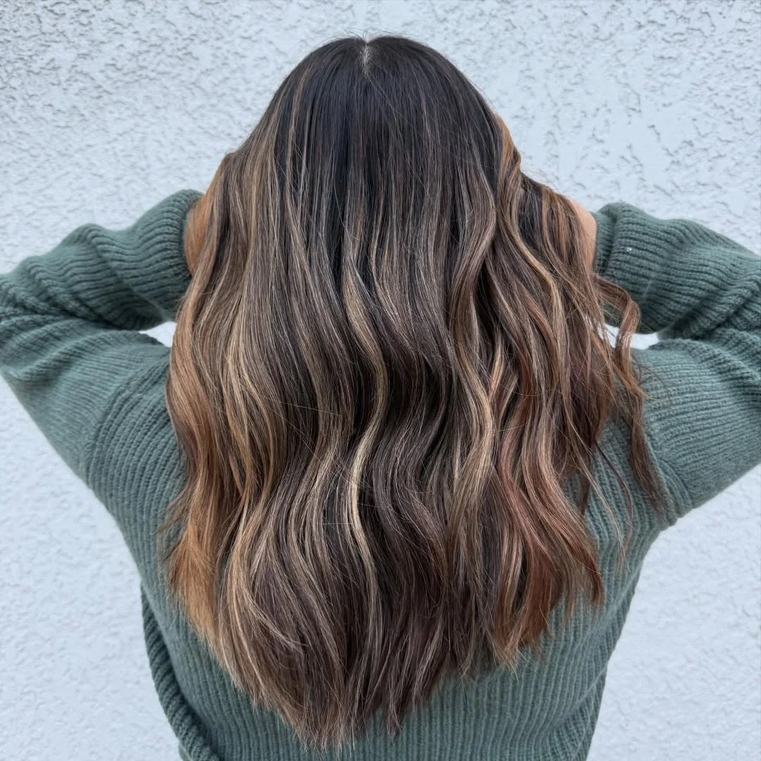 golden summer honey brown hair color 2026 Cool Brown Waves with Subtle Golden Threads