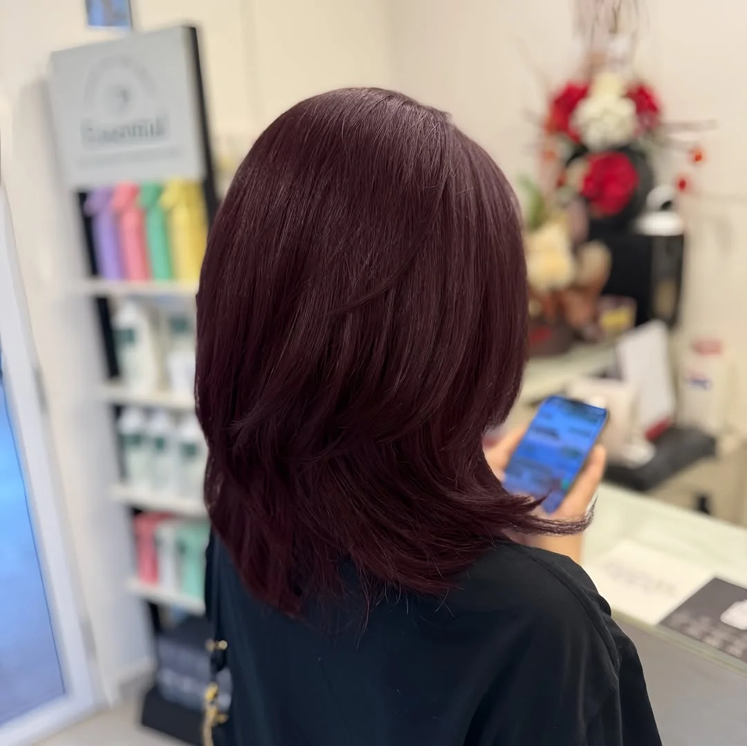 gorgeous summer hair color ideas 2026 Deep Cherry Wine for Bold Yet Wearable Drama