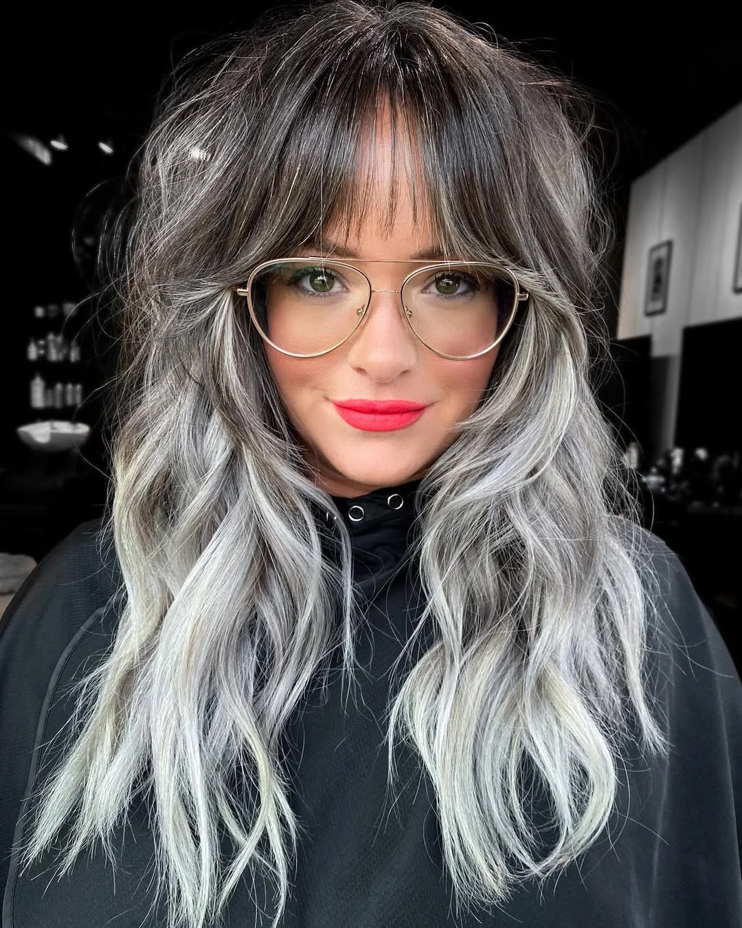 gorgeous summer hair color ideas 2026 Smoky Silver Layers with Cool Grunge Energy
