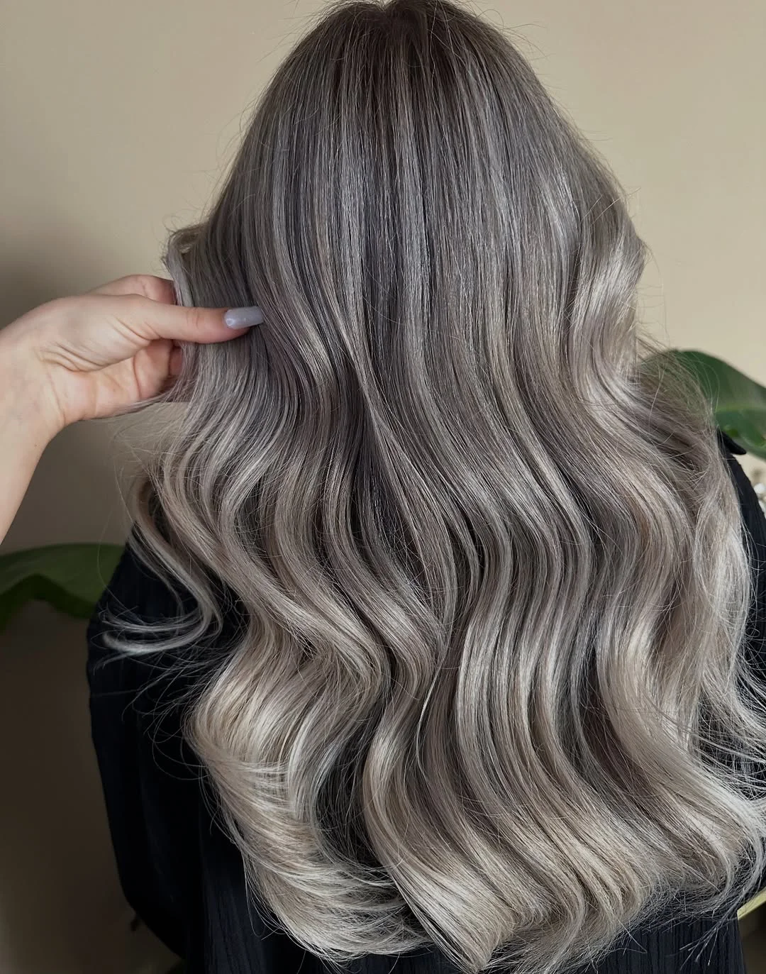 icy summer ash blonde hair color 2026 Voluminous Ash Waves with Lived-In Dimension