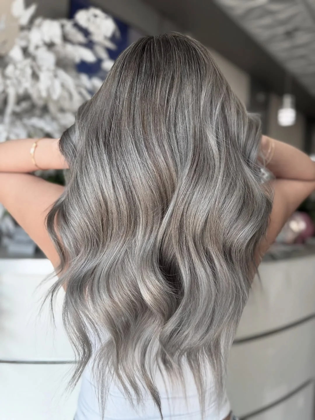 icy summer ash blonde hair color 2026 Soft ash volume with blended highlight dimension