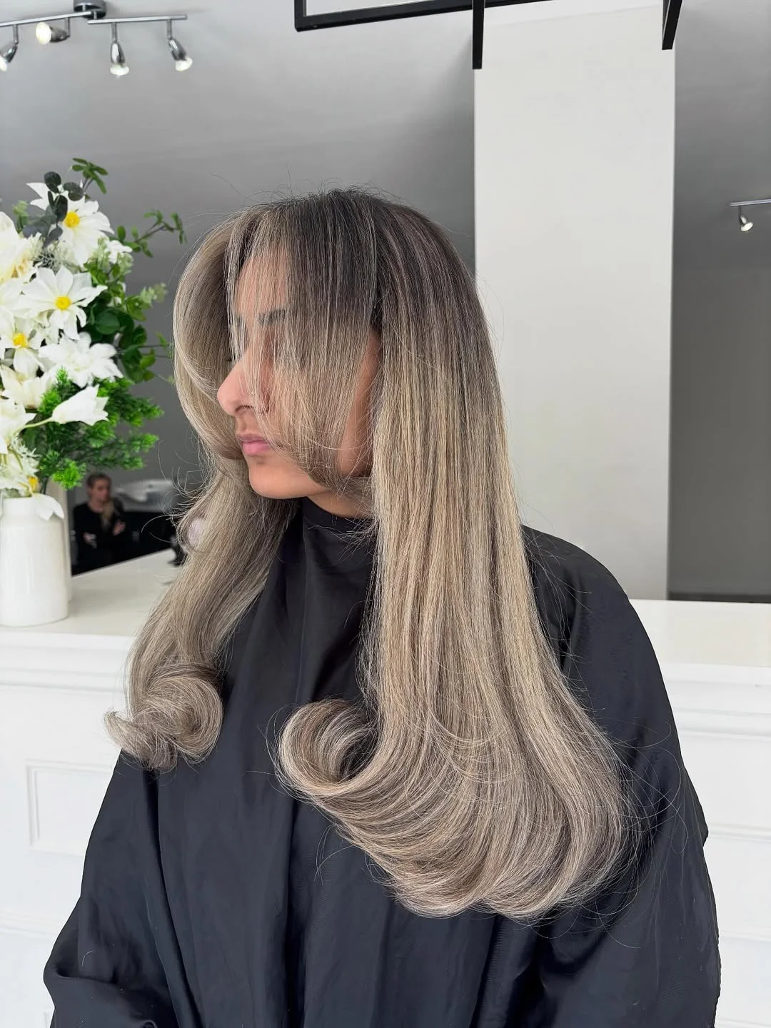 icy summer ash blonde hair color 2026 Voluminous blowout with beige ash polish