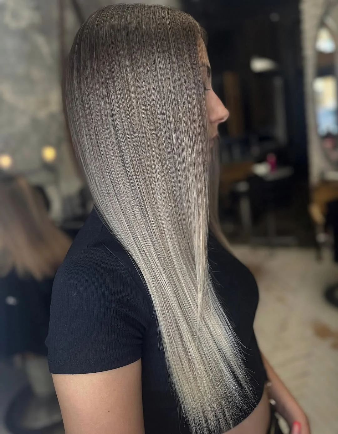 icy summer ash blonde hair color 2026 Ultra sleek ice blonde with glass finish